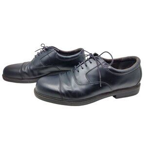 Mens Rockport M4348 Black Leather Lace Up Cap Toe Shoes